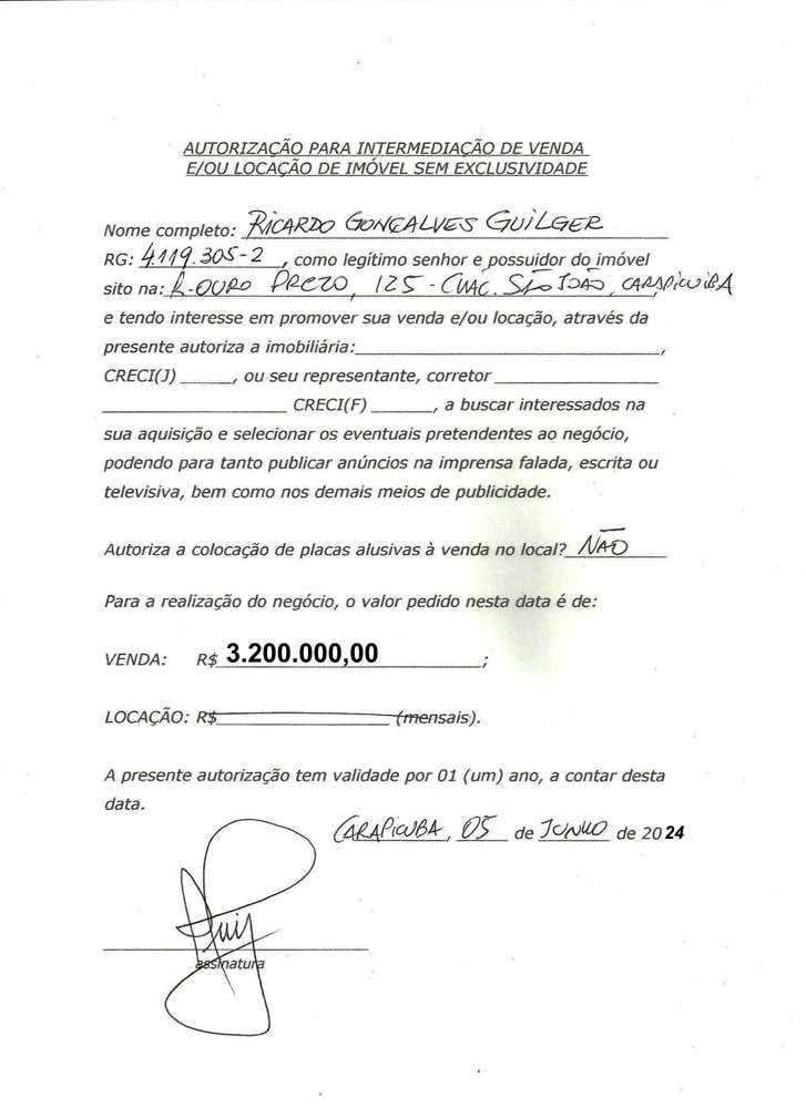 autorização assinada